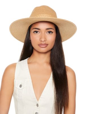 Braided-Trim Straw Fedora