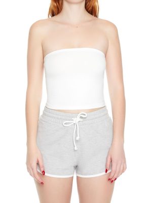 Cropped Cotton-Blend Tube Top