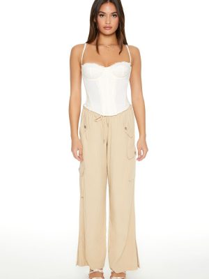 Drawstring Wide-Leg Cargo Pants