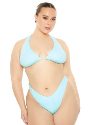 Plus Size Seamless High-Leg Bikini Bottoms