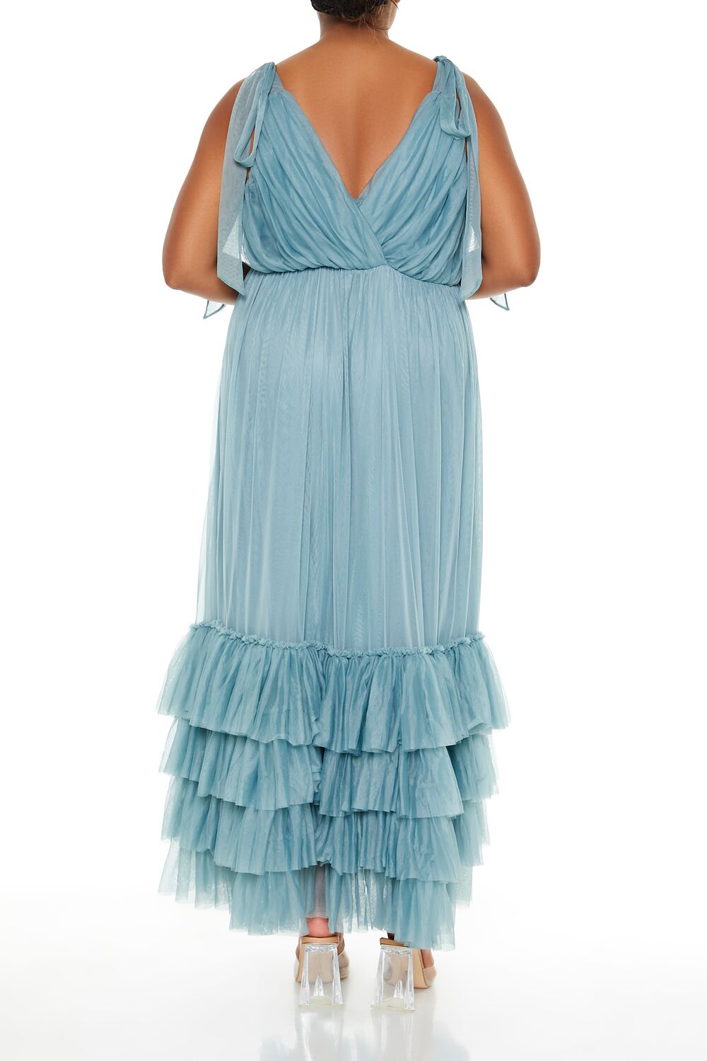 Plus Size Tiered Tie-Strap Maxi Dress - Image 4