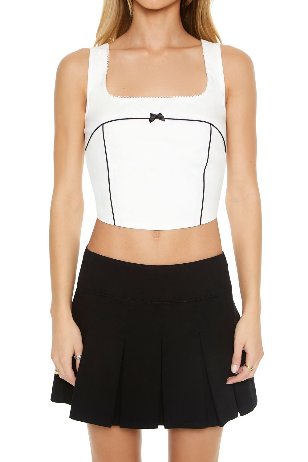 Bow Poplin Crop Top - Image 8