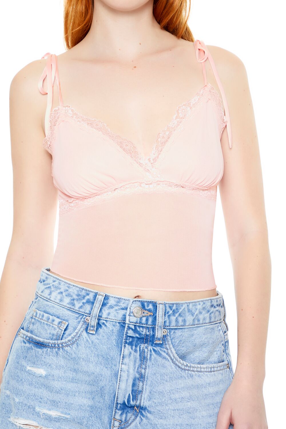 Mesh & Lace Tie-Strap Cami - Image 10