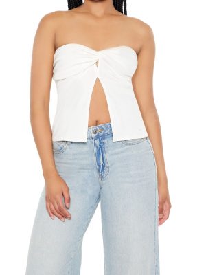 Twisted Split-Hem Tube Top