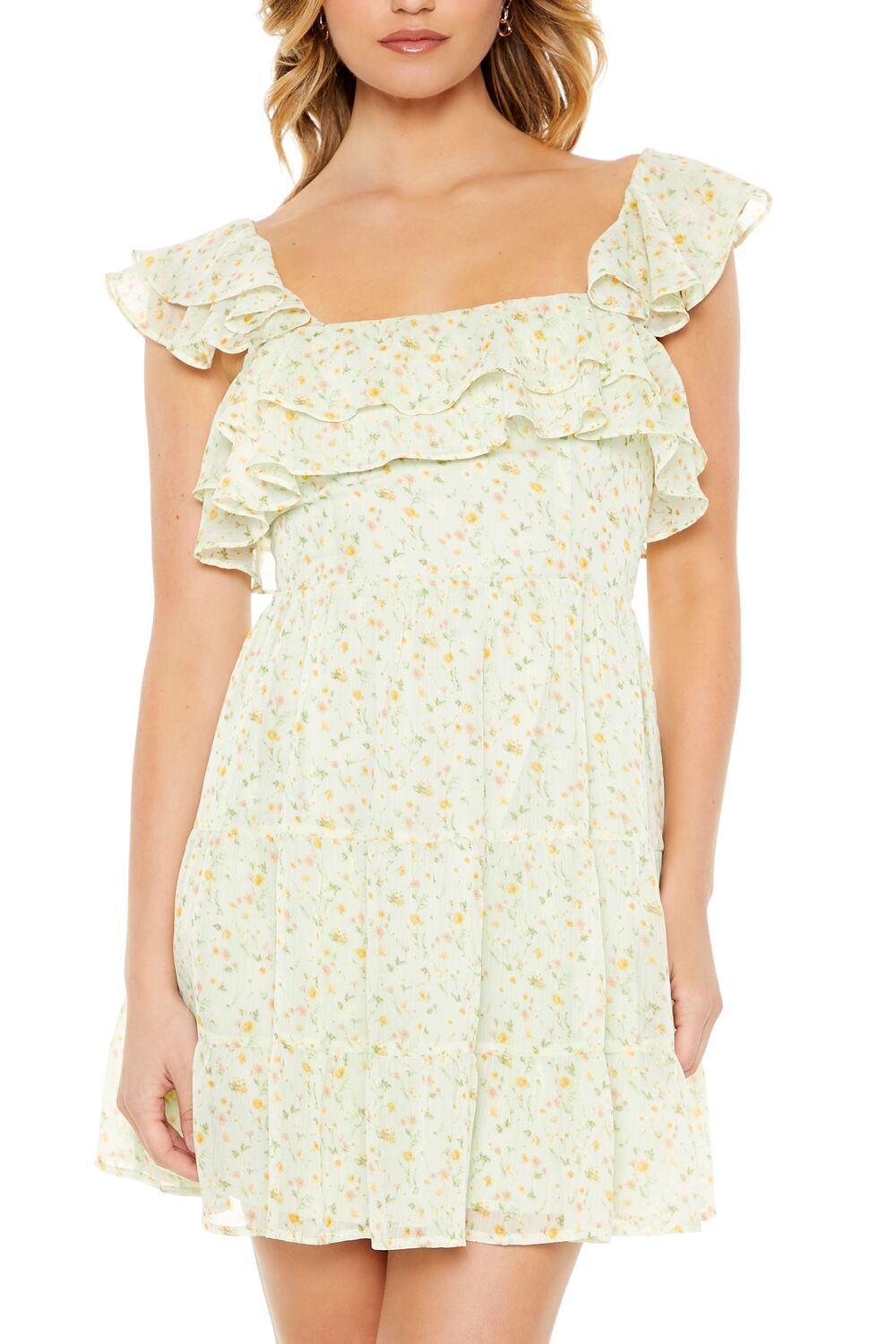 Ditsy Floral Ruffle Mini Dress - Image 5