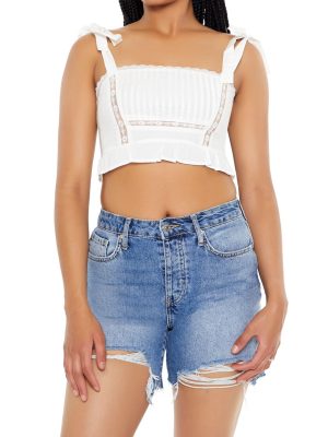Tie-Strap Flounce Crop Top