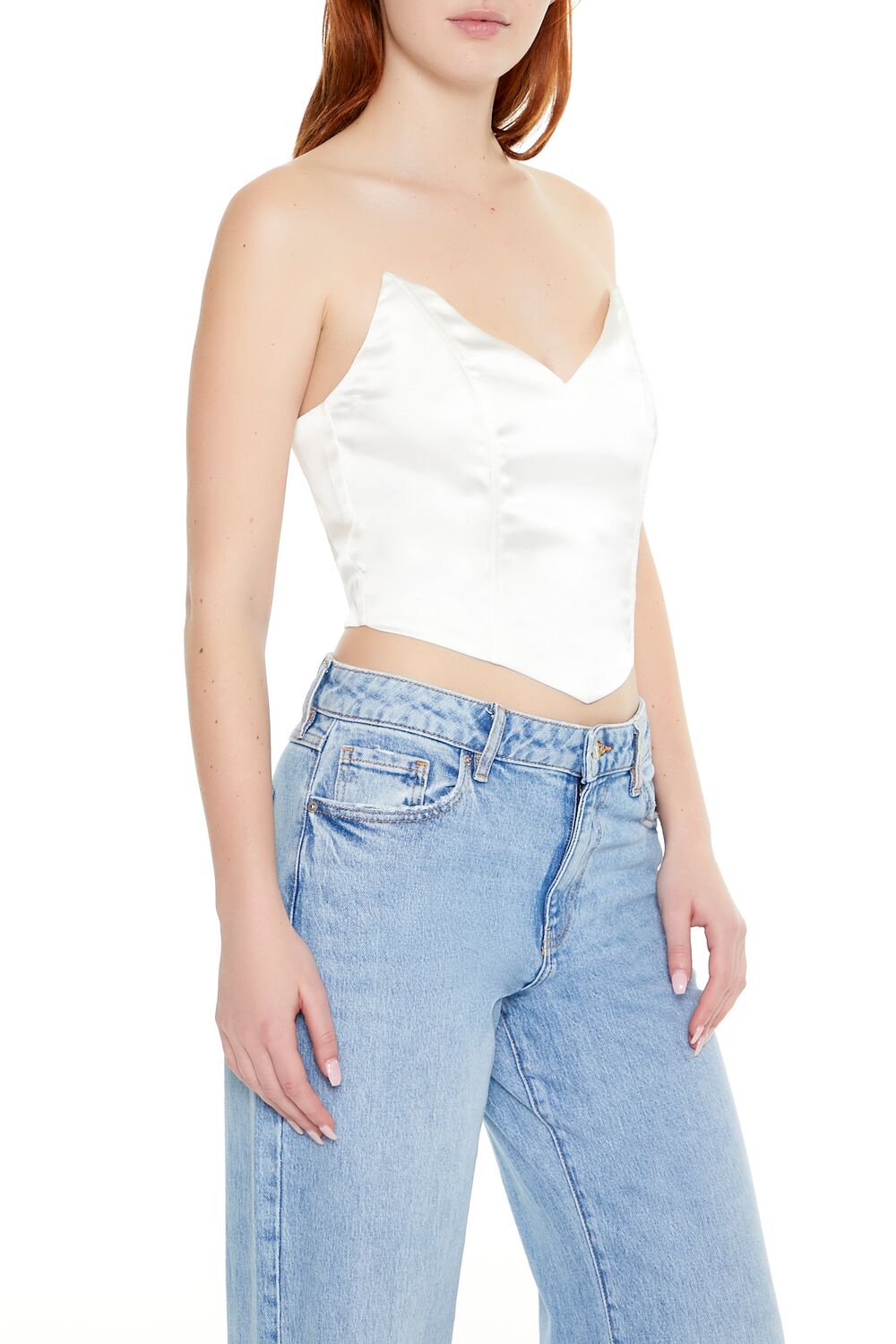 Satin Cropped Tube Top - Image 2