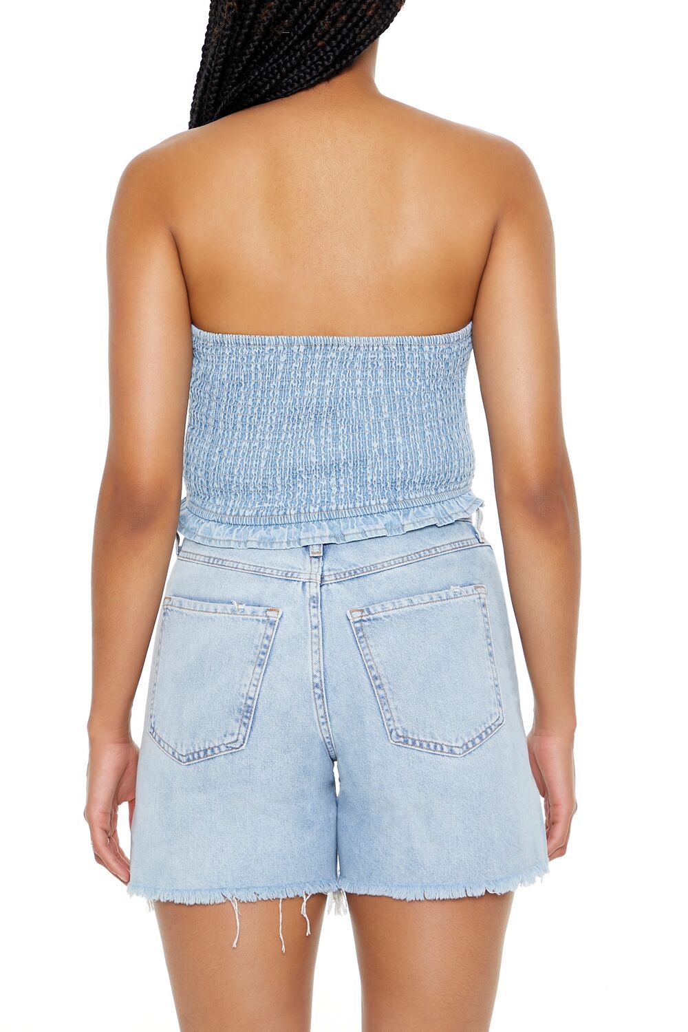 Cropped Chambray Tube Top - Image 3