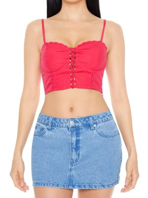 Crisscross Bustier Cropped Cami
