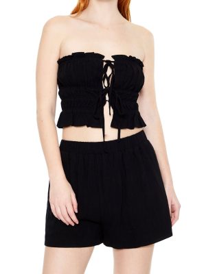 Tiered Ruffle-Trim Tube Top