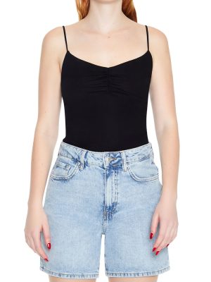 Ruched Rib-Knit Cami