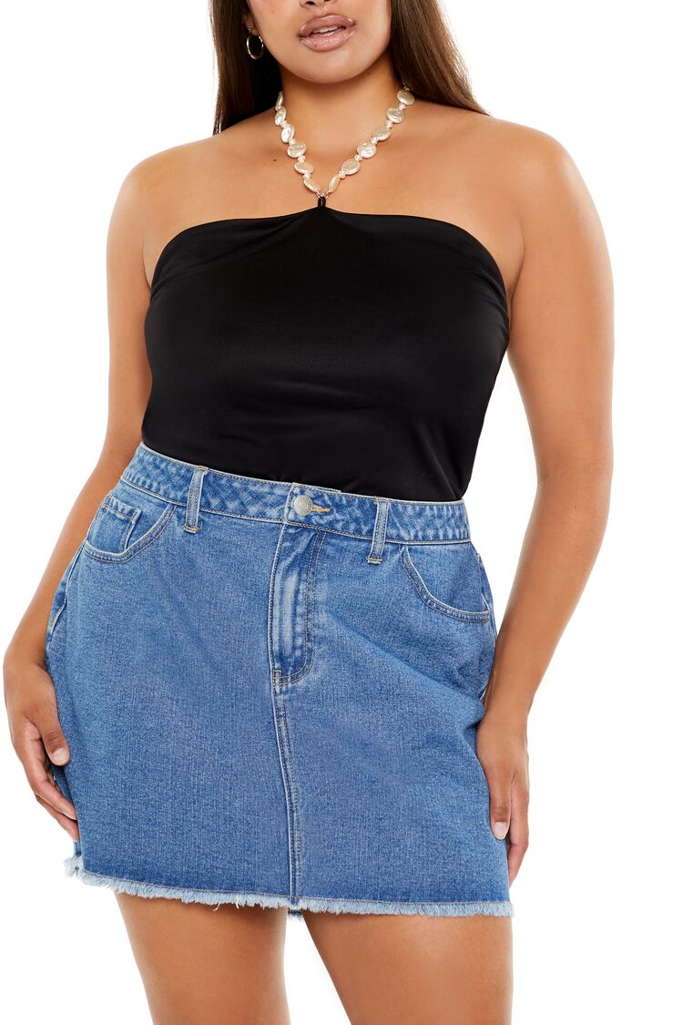 Plus Size Faux Pearl Halter Bodysuit - Image 12