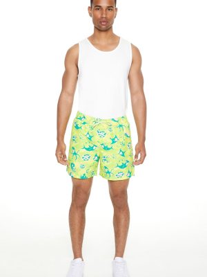 Sea Life Print Swim Trunks