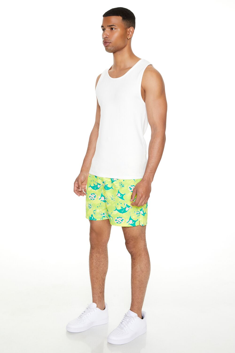 Sea Life Print Swim Trunks - Image 2