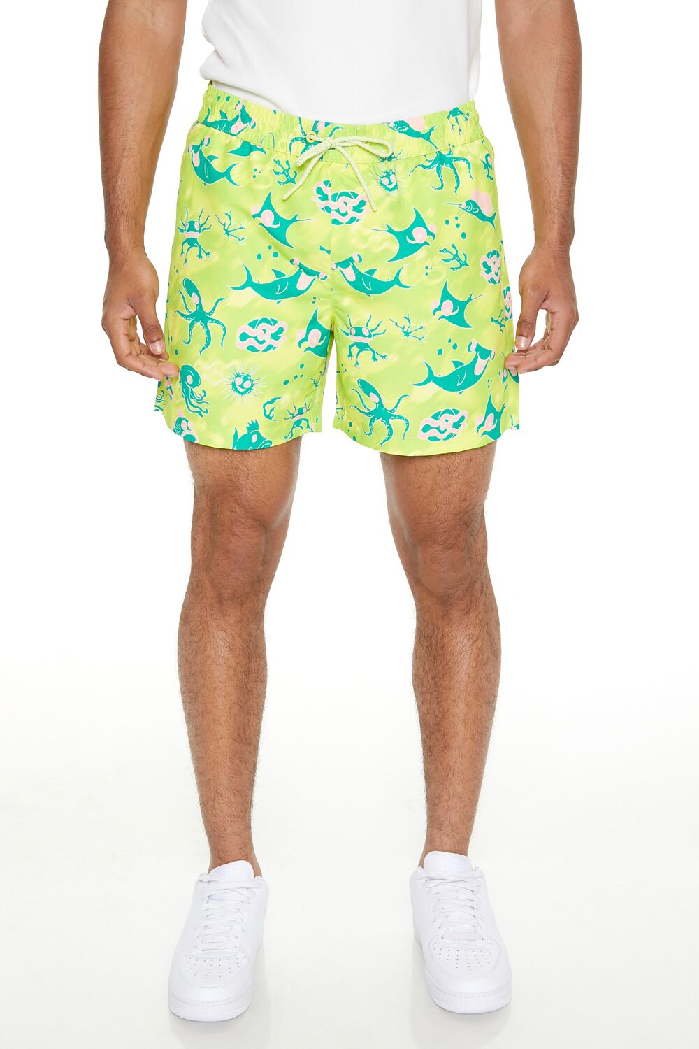 Sea Life Print Swim Trunks - Image 4