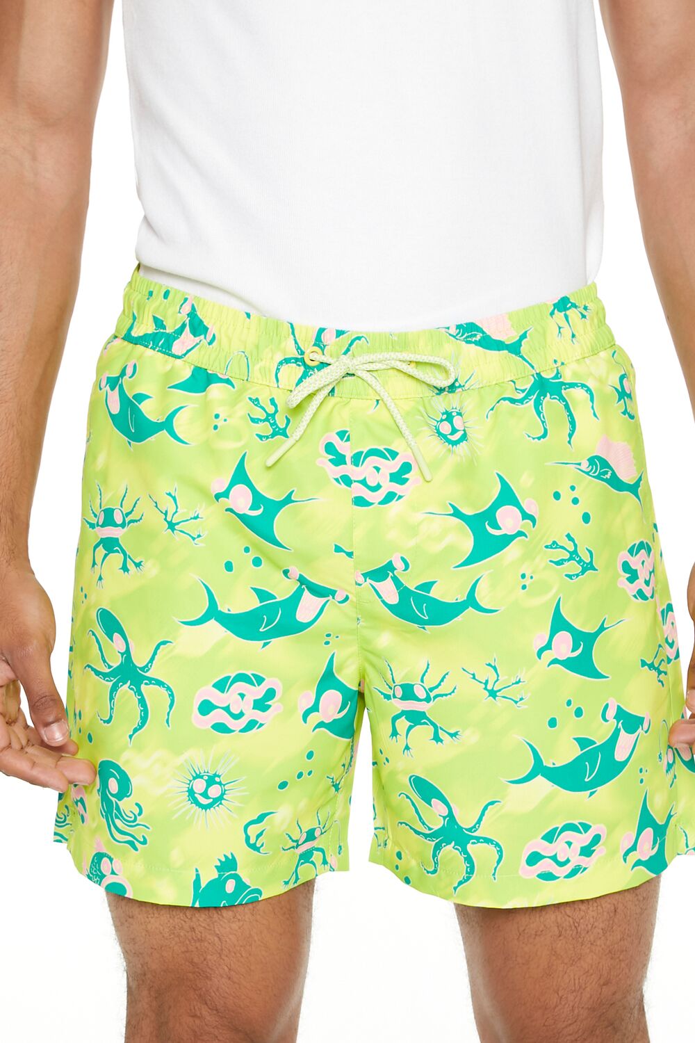 Sea Life Print Swim Trunks - Image 5