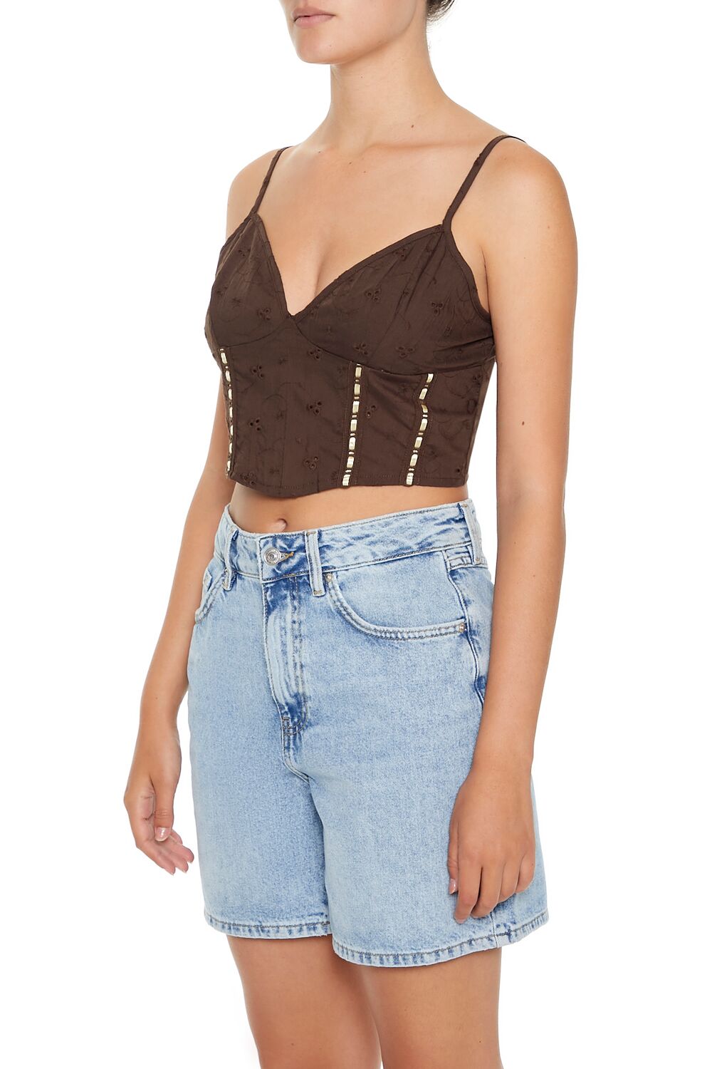 Eyelet Cropped Cami - Image 2