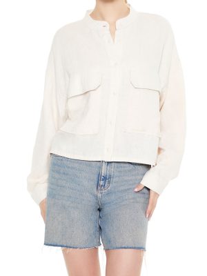 Mock-Neck Cargo Shacket