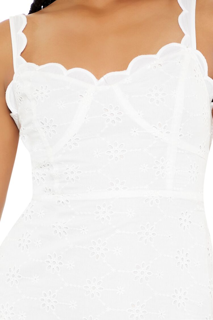 Layered Floral Eyelet Mini Dress - Image 5