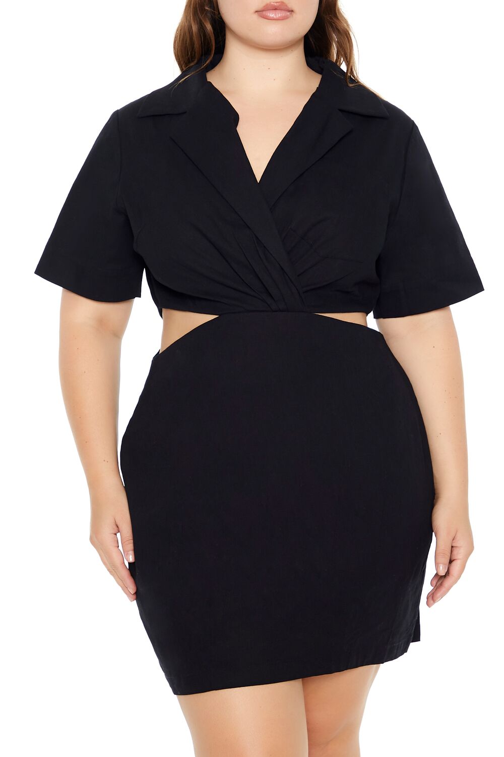 Plus Size Surplice Cutout Mini Dress - Image 4