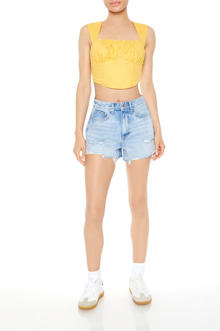 Poplin Curved-Hem Crop Top - Image 4