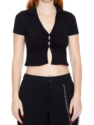 Split-Hem Crop Top
