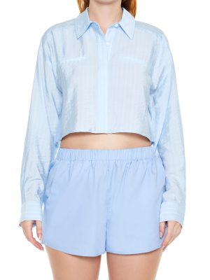 Cropped Pinstripe Shirt