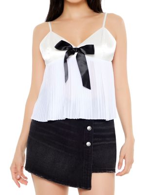 Satin Bow Flounce Cami