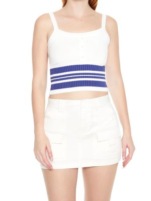 Striped Sweater-Knit Tank Top