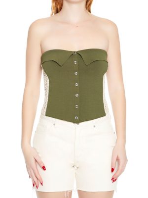 Crochet-Trim Tube Top