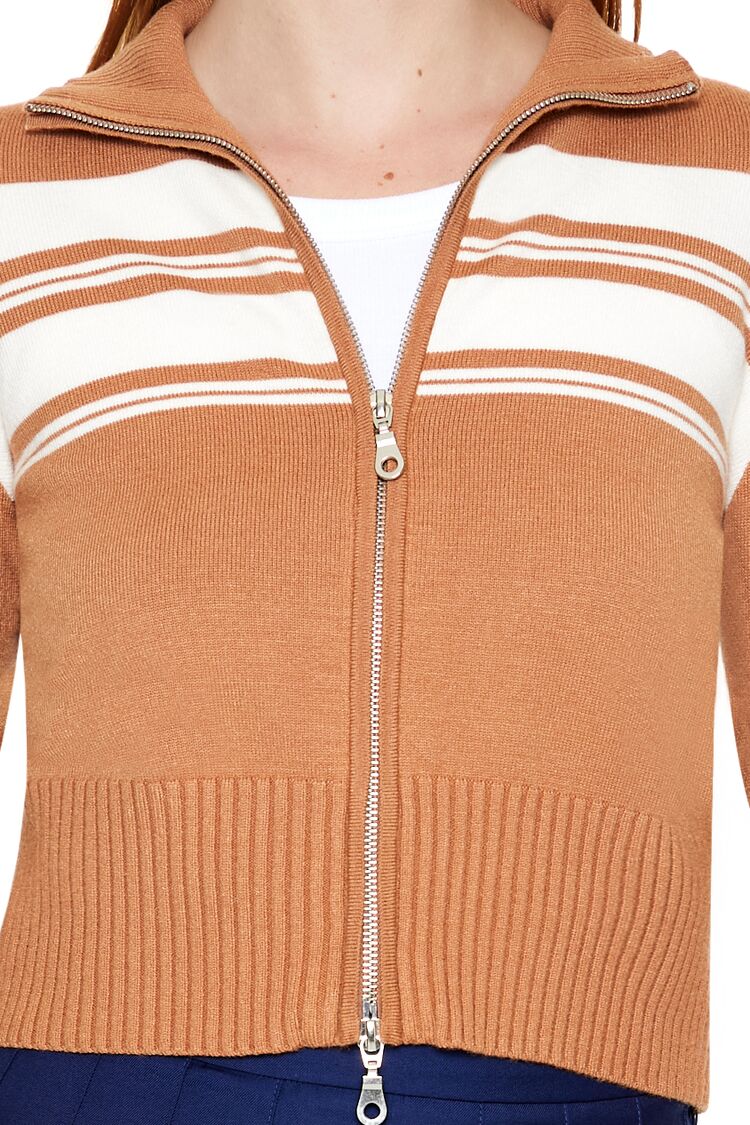 Striped Zip-Up Sweater - Image 3