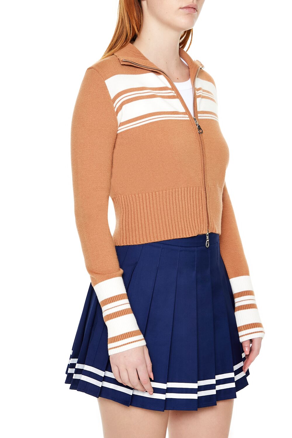 Striped Zip-Up Sweater - Image 4