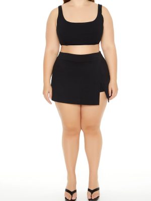 Plus Size Tulip-Hem Mini Skirt