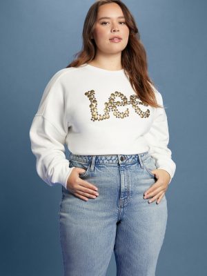 Plus Size Lee Embellished French Terry Pullover