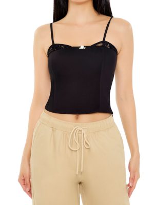 Lace-Trim Rosette Cropped Cami