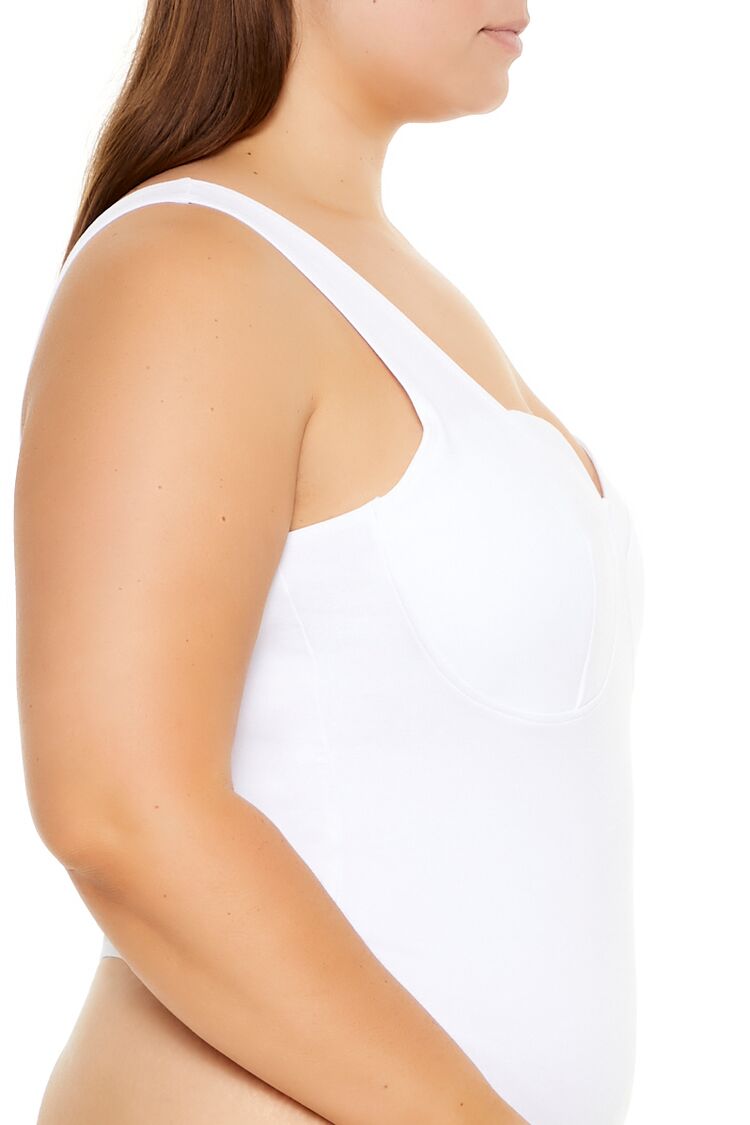 Plus Size Ponte Knit Thong Bodysuit - Image 4