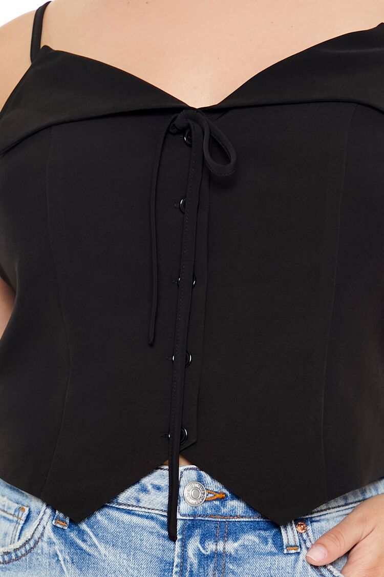 Plus Size Button-Front Cropped Cami - Image 3