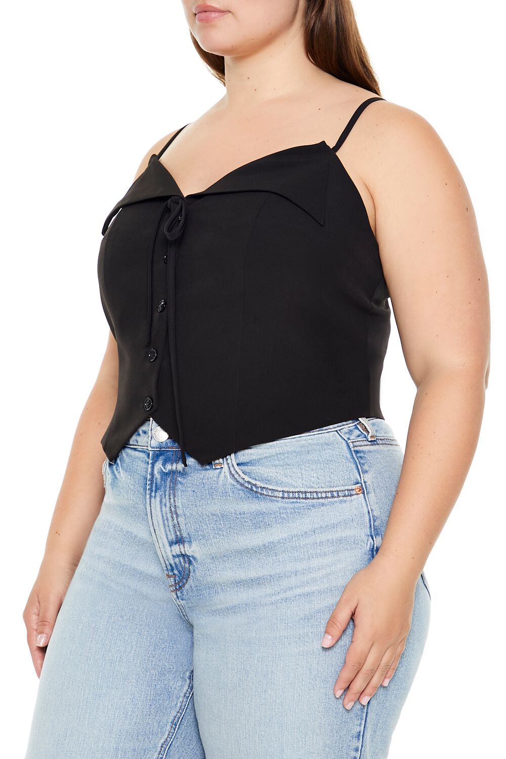 Plus Size Button-Front Cropped Cami - Image 4