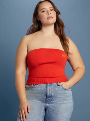 Plus Size Lee Sweater-Knit Tube Top
