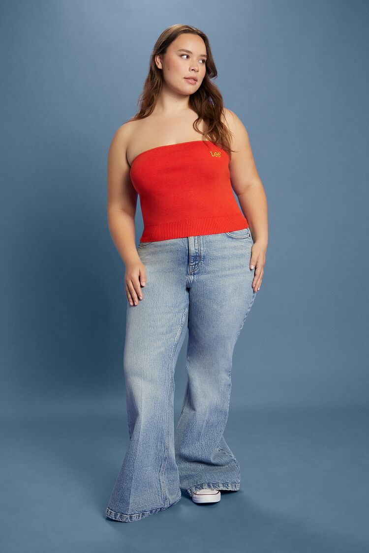 Plus Size Lee Sweater-Knit Tube Top - Image 2