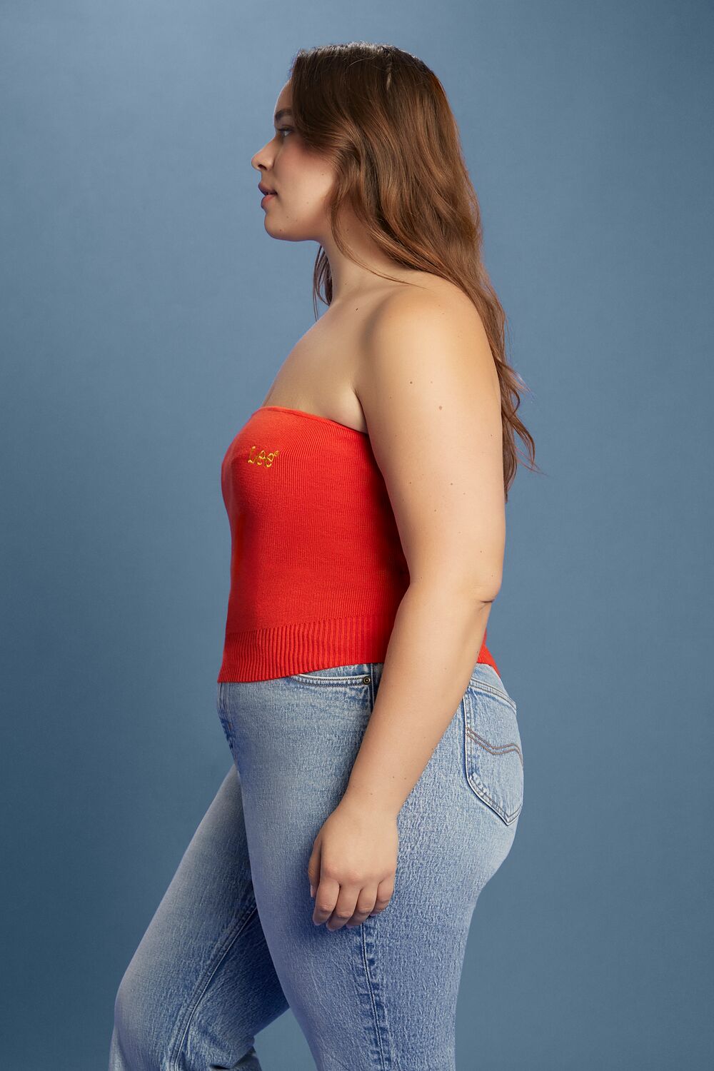 Plus Size Lee Sweater-Knit Tube Top - Image 4