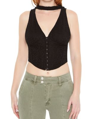 Lace Sash Corset Crop Top
