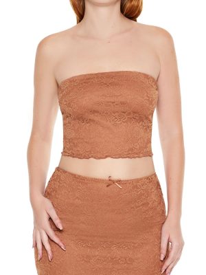 Lace Cropped Tube Top