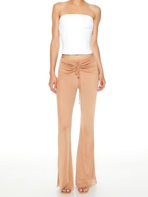Ruched Drawstring Mesh Pants