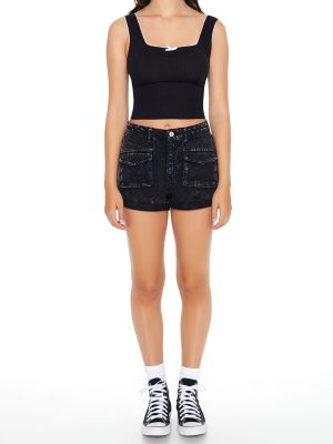 Mineral Wash Denim Shorts