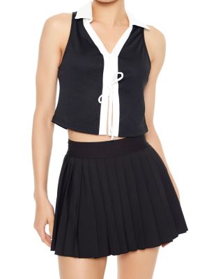 Colorblock Split-Hem Crop Top