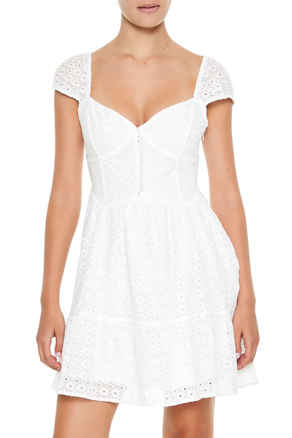 Eyelet Bustier Flounce Mini Dress - Image 4