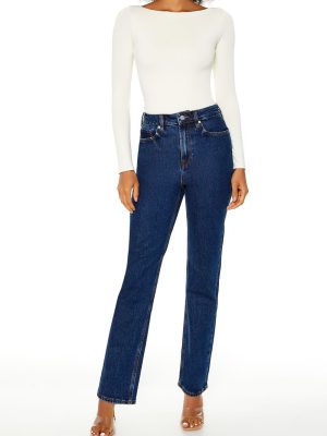 High-Rise Straight Jeans