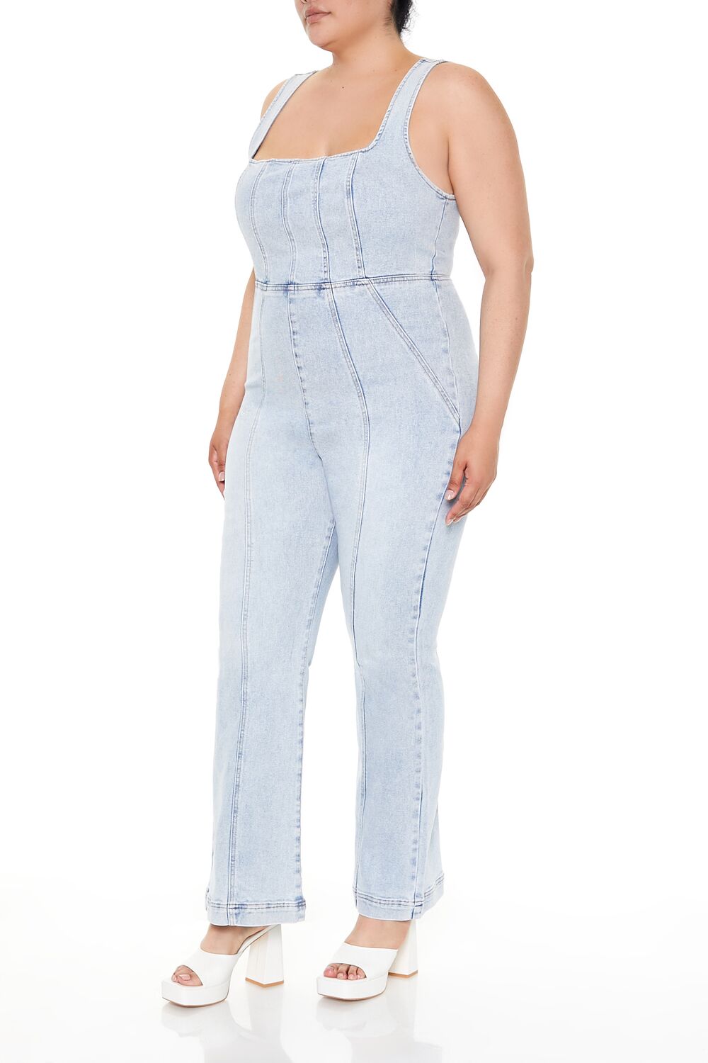 Plus Size Denim Tank Jumpsuit - Image 3