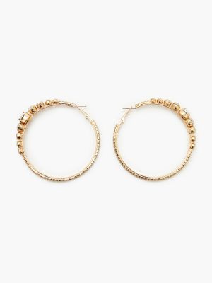 Rhinestone Omega Hoop Earrings